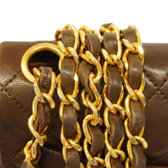 Chanel Shoulder Bag Matelasse Chain Lambskin Brown Women's - Picture 11 of 15